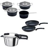 Fissler Vitaquick Edition 4,5 Litre Düdüklü Tencere + Adamant Tencere ve Tava Seti - Gri