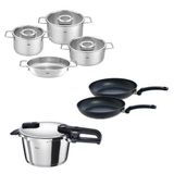Fissler Vitaquick Edition 4,5 Litre Düdüklü Tencere + Pure Collection Tencere ve Tava Seti