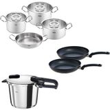 Fissler Vitaquick Edition 6 Litre Düdüklü Tencere + Original Profi Collection Tencere ve Tava Seti - Gümüş