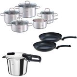 Fissler Vitaquick Edition 6 Litre Düdüklü Tencere + Viseo Tencere ve Tava Seti - Gümüş