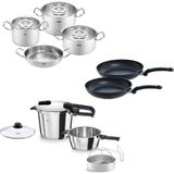 Fissler Vitaquick Edition 6+3 Litre Düdüklü Tencere + Original Profi Collection Tencere ve Tava Seti - Gümüş