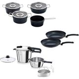 Fissler Vitaquick Edition 6+3,5 Litre Düdüklü Tencere + Adamant Tencere ve Tava Seti - Gri