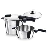 Fissler Vitaquick® Elemental Düdüklü Tencere Seti (6,0 + 3,5 L, Çap 22 cm) Adaçayı Yeşili - Alman Malı, 2 Pişirme Seviyesi, Cam Kapak, Süpertermik Taban, İndüksiyon