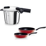 Fissler Vitaquick Glossy 6 Litre Düdüklü Tencere + Kırmızı Cenit Tava Set