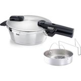 Fissler Vitaquick Premium 2,5 Litre Düdüklü Tencere + Buharda Pişirme Aparatı - Gümüş