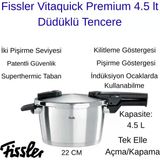 Fissler Vitaquick Premium 4.5 Lt Düdüklü Tencere + Dijital Hassas Mutfak Tartı Hediye