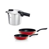 Fissler Vitaquick Premium 4,5 Litre Düdüklü Tencere + Kırmızı Cenit Tava Set