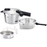 Fissler Vitaquick Premium 4,5+2,5 Litre Düdüklü Tencere Gümüş Renk Paslanmaz Çelik ile Enerji Tasarruflu - 3,5 L