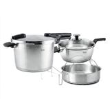 Fissler Vitaquick Premium 602-810-11-090 Düdüklü Tencere Seti 4 + 8 L + Cam Kapak + Buharda Pişirme Aparatı