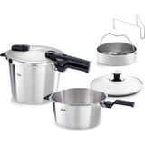 Fissler Vitaquick Premium 6+3,5 Litre Düdüklü Tencere + Buharda Pişirme Aparatı - 1 L