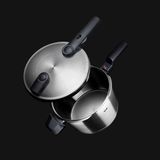 Fissler Vitaquick Premium Düdüklü Tencere 6 L Paslanmaz Çelik Aksesuar İndüksiyon Uyumlu - 4 - 6 L Set - Açık Gri