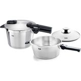 Fissler Vitaquick Premium Düdüklü Tencere Seti 6+3,5 Lt Paslanmaz Çelik Gri Renk - 3,5 - 6 L Set