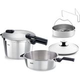 Fissler Vitaquick Premium Mat 8+4 Litre Düdüklü Tencere + Buharda Pişirme Aparatı - 1 L
