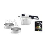 Fissler Vitavit Premium 4.5 Litre + 2 Haşlama Aparatı + Tarif Kitabı