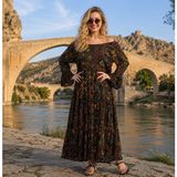 Fistan Otantik Madonna Elbise - Standart - Yeşil