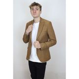 Fistan Store Erkek Camel Italyan Kesim Dar Kalıp Tek Düğme Yazlık Blazer Ceket - 48 - 6 Drop