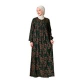 Fistan Tesettür- Büzgü Robadan Önü Düğmeli Viskon Kumaş Anne Elbisesi Namaz Elbisesi
