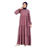 Fistan Tesettür Medine İpeği Eteği Kat Kat Tesettür Elbise Anne Elbisesi Namaz Elbisesi Şık Ve Zarif Tesettür Elbise Gül Kurusu 42