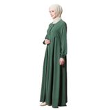 Fistan Tesettür Mevlana Etek Aerobin Kumaş Tesettür Giyim Anne Elbisesi Namaz Elbisesi Geniş Kalıp Tesettür Elbisesi Elma Yeşil 50-52
