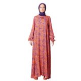 Fistan Tesettür Mevlane Çan Elbise Pamuklu Viskon Kumaş Anne Namaz Elbisesi Geniş Beden Aralığı Turuncu 40-42