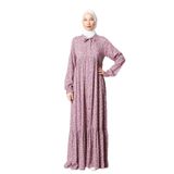 Fistan Tesettür Önden Düğmeli Viskon Kumaş Tesettür Elbise Anne Elbisesi Pamuklu Kumaş Geniş Beden Pembe 1 40-42