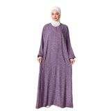 Fistan Tesettür Tesettür Giyim Anne Elbises Namaz Elbissi Viskon Çiçek Boydan Elbise V Roba Balık Elbise Büyük Beden Çiçek Desen Mor 46-48