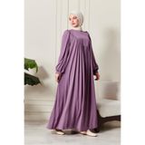 Fistan Tesettür Yuvarlak Roba Tesettür Elbise Medine İpeği Namaz Elbisesi Modern Ve Şık Model Pembe 2