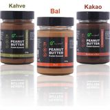 Fıstık Ezmesi 3'lü Paket (Bal | Kahve | Kakao) | Koruyucu Içermez, İlave şeker yok, %100 Doğal - 975 gr