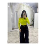 Fıstık Yeşili Kayık Yaka Bluz
