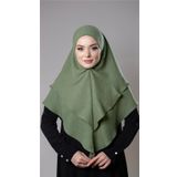 Fıstık Yeşili Pratik Hazır Geçmeli Tesettür Eşarp Pamuk Caz Kumaş Çift Katlı Düz Hijab 2303_36