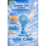 Fit Mavi Mini Taşınabilir Sessiz El Fanı 3 Hız Ayarlı Mini El Pervanesi Soğutucu-vantilatör mavi