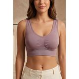 Fit Women Toparlayan Incelten Kalın Askılı Pedsiz Büstiyer Korsesi Seamless 5050 -Gül Kurusu - 2XL