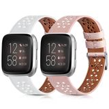 Fitbit Versa 2 Bantla Uyumlu 2 Paket Dantel Deri Bant, İnce Yumuşak Oyuk Çiçekli Deri Kayışlar Yedek Aksesuar Bileklik Fitbit Versa/Fitbit Versa 2/Versa Lite/Versa SE Kadın Erkek için