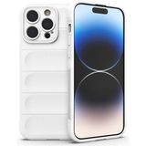 FitCase Apple iPhone 15 Pro Max Kılıf Optimum Lens Çerçeveli Silikon Kapak - Beyaz