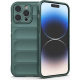 FitCase Apple iPhone 15 Pro Max Kılıf Optimum Lens Çerçeveli Silikon Kapak - Koyu Yeşil