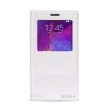 Fitcase Dolce Note 4 N910 Gizli Mıknatıslı Pencereli Beyaz Kılıf