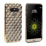 Fitcase Laser Lg G5 H850 Gold Siyah Baklava Desenli
