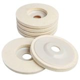 Fitepro Yün keçe parlatma diski, 5 adet, 100 mm, açılı taşlama makinesi için parlatma diski pedi, zımpara aleti, metal, cam, seramik, mermer ve ahşap için uygundur