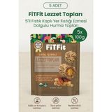 Fitfit Doğal Içerikli Lezzet Topları | Fıstık Kaplı Yer Fıstığı Ezmesi Dolgulu Hurma Topları 100 gr x 5 Adet