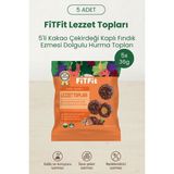 Fitfit Doğal Içerikli Lezzet Topları Kakao Çekirdeği Kaplı Fındık Ezmesi Dolgulu Hurma Topları 36GX5 - 5 Adet