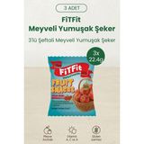 Fitfit Fruit Snacks Şeftali Meyveli Yumuşak Şeker - Meyve Özlü, Glütensiz ve Vitaminli 22.4gx3 - 3 Adet