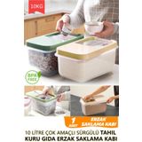 fitfiyat 10 Litre Büyük Boy Kuru Gıda Tahıl Mama Saklama Kabı 1 Adet