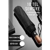 fitfiyat 10 TEL Tam Otomatik Ahşap Rüzgara Suya Dayanıklı Şemsiye