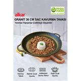 fitfiyat 36 CM Ocak Üstü Fırına Girebilir Granit Yanmaz Yapışmaz Sac Kavurma Tavası