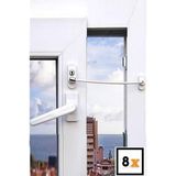 Fitfiyat 8 Adet ! Emniyet Kilidi Pvc Pimapen Çocuk Hırsız Halatlı 300 kg Dayanıklı Cam Güvenlik Kilidi - Beyaz