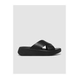 Fitflop FW5 F-MODE FW5 Hakiki Deri Siyah Kadın Çapraz Bantlı Terlik