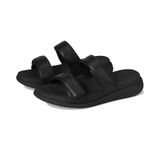Fitflop Kadın F-mode Go Ayarlanabilir Düz Form İki Bar Slides Sürgülü Sandalet, Siyah, 39 EU