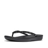 Fitflop Kadın Iqushion Multi-crystal Ergonomik Parmak Arası Terlik, siyah, 40 EU
