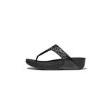 Fitflop Kadın / Kız Terlik JE3-090 LULU Crystal-Mix Toe-Post All Black