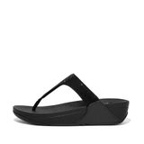 Fitflop Kadın Lulu Ayarlanabilir Deri Toe-Post Sandalet Parmak Arası Terlik, Siyah, 36 EU